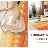 Ultra Soft Area Rug, Non Slip, Stain Resistant, Washable Area Rugs for Living Room, Bedroom, Sleek Neutral Twisted Braids(Orange)
