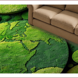 Ultra Soft Area Rug, Non Slip, Stain Resistant, Washable Area Rugs for Living Room, Bedroom, Plush High Pile World Circle(Green)