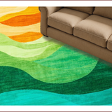 Ultra Soft Area Rug, Non Slip, Stain Resistant, Washable Area Rugs for Living Room, Bedroom, Eclectic Colorful Ombre Artwork(Green)