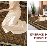 Ultra Soft Area Rug, Non Slip, Stain Resistant, Washable Area Rugs for Living Room, Bedroom, Vibrant Contemporary Cheetah Aesthetic(Brown)