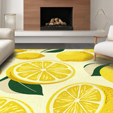 Ultra Soft Area Rug, Non Slip, Stain Resistant, Washable Area Rugs for Living Room, Bedroom, Seasonal Lemon Motif with Cozy Vibes(Yellow)