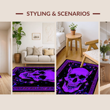 Ultra Soft Area Rug, Non Slip, Stain Resistant, Washable Area Rugs for Living Room, Bedroom, Macabre Witch Board Illustration(Purple)