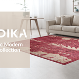 Ultra Soft Area Rug, Non Slip, Stain Resistant, Washable Area Rugs for Living Room, Bedroom, Unique Animal Print Boho Vibe(Red)