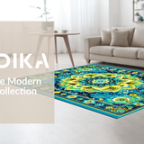 Eclectic Colorful Tiled Motif(Blue)