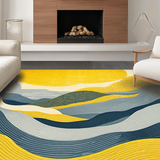 Ultra Soft Area Rug, Non Slip, Stain Resistant, Washable Area Rugs for Living Room, Bedroom, Elegant Distressed Geometric Aesthetic(Yellow)