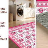 Ultra Soft Area Rug, Non Slip, Stain Resistant, Washable Area Rugs for Living Room, Bedroom, Chic Cottage Garden Aesthetic(White)