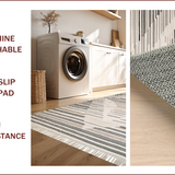 Ultra Soft Area Rug, Non Slip, Stain Resistant, Washable Area Rugs for Living Room, Bedroom, Chic Minimalist Geometric Motif(Beige)