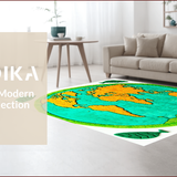 Ultra Soft Area Rug, Non Slip, Stain Resistant, Washable Area Rugs for Living Room, Bedroom, Round Moss-Inspired Bath Mat for Aesthetic Bathrooms(Blue)