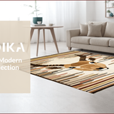 Ultra Soft Area Rug, Non Slip, Stain Resistant, Washable Area Rugs for Living Room, Bedroom, Contemporary Earthy Animal Motif(Beige)