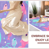 Ultra Soft Area Rug, Non Slip, Stain Resistant, Washable Area Rugs for Living Room, Bedroom, Whimsical Pastel Ombre Texture(Purple)