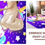 Ultra Soft Area Rug, Non Slip, Stain Resistant, Washable Area Rugs for Living Room, Bedroom, Joyful Celestial Patterns with Stars(White)