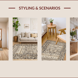 Ultra Soft Area Rug, Non Slip, Stain Resistant, Washable Area Rugs for Living Room, Bedroom, Rustic Geometric Earthy Elegance(Beige)