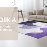 Ultra Soft Area Rug, Non Slip, Stain Resistant, Washable Area Rugs for Living Room, Bedroom, Sophisticated Symmetrical Artistry(Purple)
