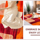 Ultra Soft Area Rug, Non Slip, Stain Resistant, Washable Area Rugs for Living Room, Bedroom, Vibrant Copper Toned Artistry(Orange)