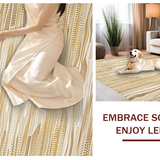 Ultra Soft Area Rug, Non Slip, Stain Resistant, Washable Area Rugs for Living Room, Bedroom, Chic Tan Scalloped Design(Beige)