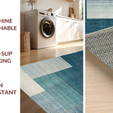 Ultra Soft Area Rug, Non Slip, Stain Resistant, Washable Area Rugs for Living Room, Bedroom, Transitional Ombre Rug: Subtle Color Variations, Smooth Surface Design(Blue)