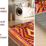 Ultra Soft Area Rug, Non Slip, Stain Resistant, Washable Area Rugs for Living Room, Bedroom, Lively Southwest Inspired Pattern(Red)