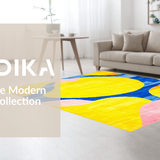 Ultra Soft Area Rug, Non Slip, Stain Resistant, Washable Area Rugs for Living Room, Bedroom, Chic Abstract Wave Motif(Yellow)