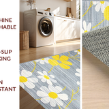 Ultra Soft Area Rug, Non Slip, Stain Resistant, Washable Area Rugs for Living Room, Bedroom, Modern Whimsical Petal Design(Gray)