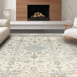 Ultra Soft Area Rug, Non Slip, Stain Resistant, Washable Area Rugs for Living Room, Bedroom, Stylish Vintage-Inspired Linear Arrangement(Gray)