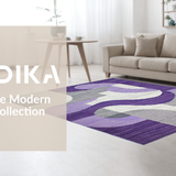 Ultra Soft Area Rug, Non Slip, Stain Resistant, Washable Area Rugs for Living Room, Bedroom, Stylish Minimalist Color Splash(Purple)