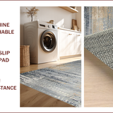 Ultra Soft Area Rug, Non Slip, Stain Resistant, Washable Area Rugs for Living Room, Bedroom, Elegant Rustic Abstract Design(Gray)