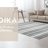 Ultra Soft Area Rug, Non Slip, Stain Resistant, Washable Area Rugs for Living Room, Bedroom, KaHouen Chic Striped Pattern Rug for Front Door and Deck Area(Black)