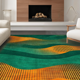Ultra Soft Area Rug, Non Slip, Stain Resistant, Washable Area Rugs for Living Room, Bedroom, Dynamic Abstract Animal Pattern(Green)