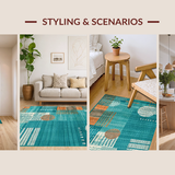 Contemporary Geometric Teal Tones(Blue)