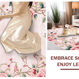 Ultra Soft Area Rug, Non Slip, Stain Resistant, Washable Area Rugs for Living Room, Bedroom, Elegant Pastel Rose Arrangement(Pink)