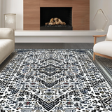 Ultra Soft Area Rug, Non Slip, Stain Resistant, Washable Area Rugs for Living Room, Bedroom, Elegant Cozy Ogee Pattern(Gray)