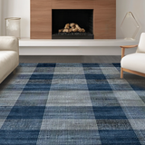 Artful Symmetrical Plaid Arrangement(Blue)