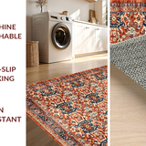 Ultra Soft Area Rug, Non Slip, Stain Resistant, Washable Area Rugs for Living Room, Bedroom, Vibrant Shabby Chic Textured Approach(Red)