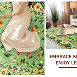 Ultra Soft Area Rug, Non Slip, Stain Resistant, Washable Area Rugs for Living Room, Bedroom, Eclectic Floral Medley Arrangement(Green)