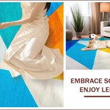 Ultra Soft Area Rug, Non Slip, Stain Resistant, Washable Area Rugs for Living Room, Bedroom, Modern Abstract Colorful Yoga Mat(Orange)