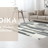 Ultra Soft Area Rug, Non Slip, Stain Resistant, Washable Area Rugs for Living Room, Bedroom, Chic Black And White Stripe Rug: Modern Front Door Welcome Mat(Gray)