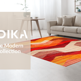 Ultra Soft Area Rug, Non Slip, Stain Resistant, Washable Area Rugs for Living Room, Bedroom, Warm Earthy Tones with Artisan Flair(Red)