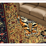 Ultra Soft Area Rug, Non Slip, Stain Resistant, Washable Area Rugs for Living Room, Bedroom, Non-Slip Leopard Pattern Meditation Area Rug(Yellow)