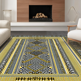 Ultra Soft Area Rug, Non Slip, Stain Resistant, Washable Area Rugs for Living Room, Bedroom, Contemporary Bold Linear Composition(Gold)