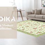 Ultra Soft Area Rug, Non Slip, Stain Resistant, Washable Area Rugs for Living Room, Bedroom, Artful Organic Pattern Fusion(Ivory)