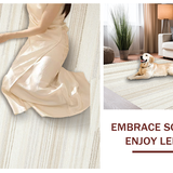 Ultra Soft Area Rug, Non Slip, Stain Resistant, Washable Area Rugs for Living Room, Bedroom, Elegant Beige Shaggy Grid Motif(Beige)