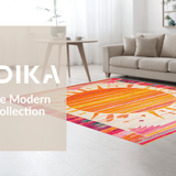 Ultra Soft Area Rug, Non Slip, Stain Resistant, Washable Area Rugs for Living Room, Bedroom, Vibrant Playful Color Splash Design(Orange)