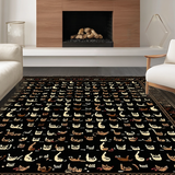 Ultra Soft Area Rug, Non Slip, Stain Resistant, Washable Area Rugs for Living Room, Bedroom, Elegant Minimalist Cat Motif(Brown)