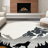 Ultra Soft Area Rug, Non Slip, Stain Resistant, Washable Area Rugs for Living Room, Bedroom, Cozy Vintage Animal Illustration(Gray)