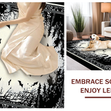 Ultra Soft Area Rug, Non Slip, Stain Resistant, Washable Area Rugs for Living Room, Bedroom, Luxurious Dark Fantasy Rug(White)