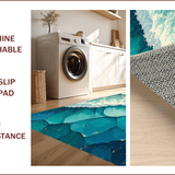 Ultra Soft Area Rug, Non Slip, Stain Resistant, Washable Area Rugs for Living Room, Bedroom, Coastal Waves Multi-Tone Living Room Rug(Blue)