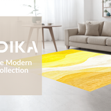 Ultra Soft Area Rug, Non Slip, Stain Resistant, Washable Area Rugs for Living Room, Bedroom, Contemporary Yellow Sunburst(Yellow)