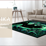 Ultra Soft Area Rug, Non Slip, Stain Resistant, Washable Area Rugs for Living Room, Bedroom, Soft Retro Nature Inspired Design(Green)