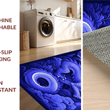 Ultra Soft Area Rug, Non Slip, Stain Resistant, Washable Area Rugs for Living Room, Bedroom, Playful Dragon Fantasy Expression(Blue)