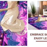 Ultra Soft Area Rug, Non Slip, Stain Resistant, Washable Area Rugs for Living Room, Bedroom, Enchanting Floral Fantasy Composition(Purple)